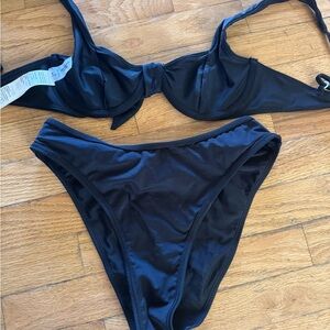 Cupshe Elegant Black Bikini Set